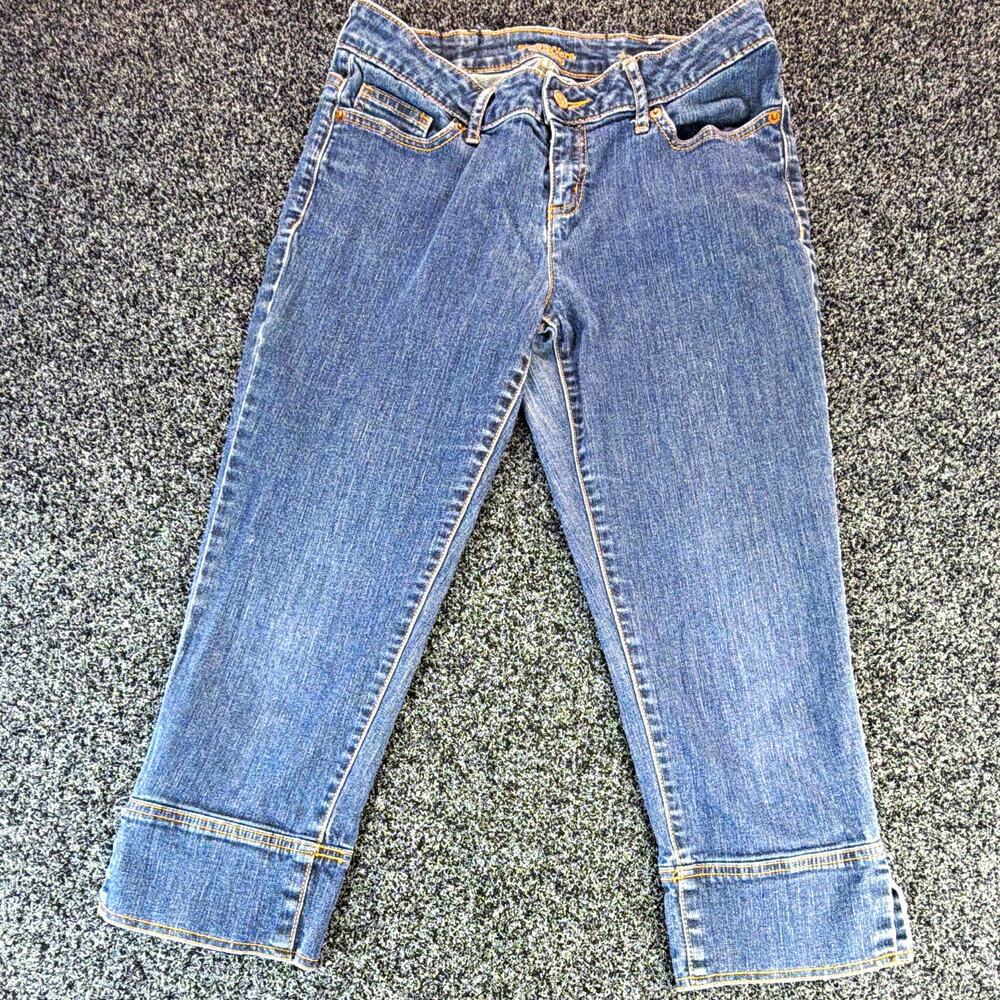 Simply Vera Vera Wang Women’s Medium Wash Blue Straight Leg Stretch Jeans 8